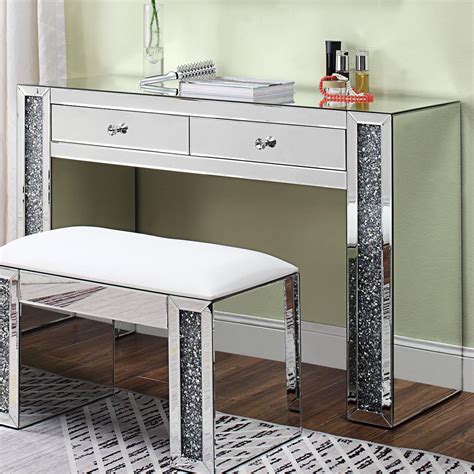 mirrored desk vanity|mirrored vanity desk sale.